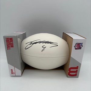 BALTIMORE RAVENS ZAY FLOWERS SIGNED WILSON WHITE PANEL BALL BECKETT WITNESSED